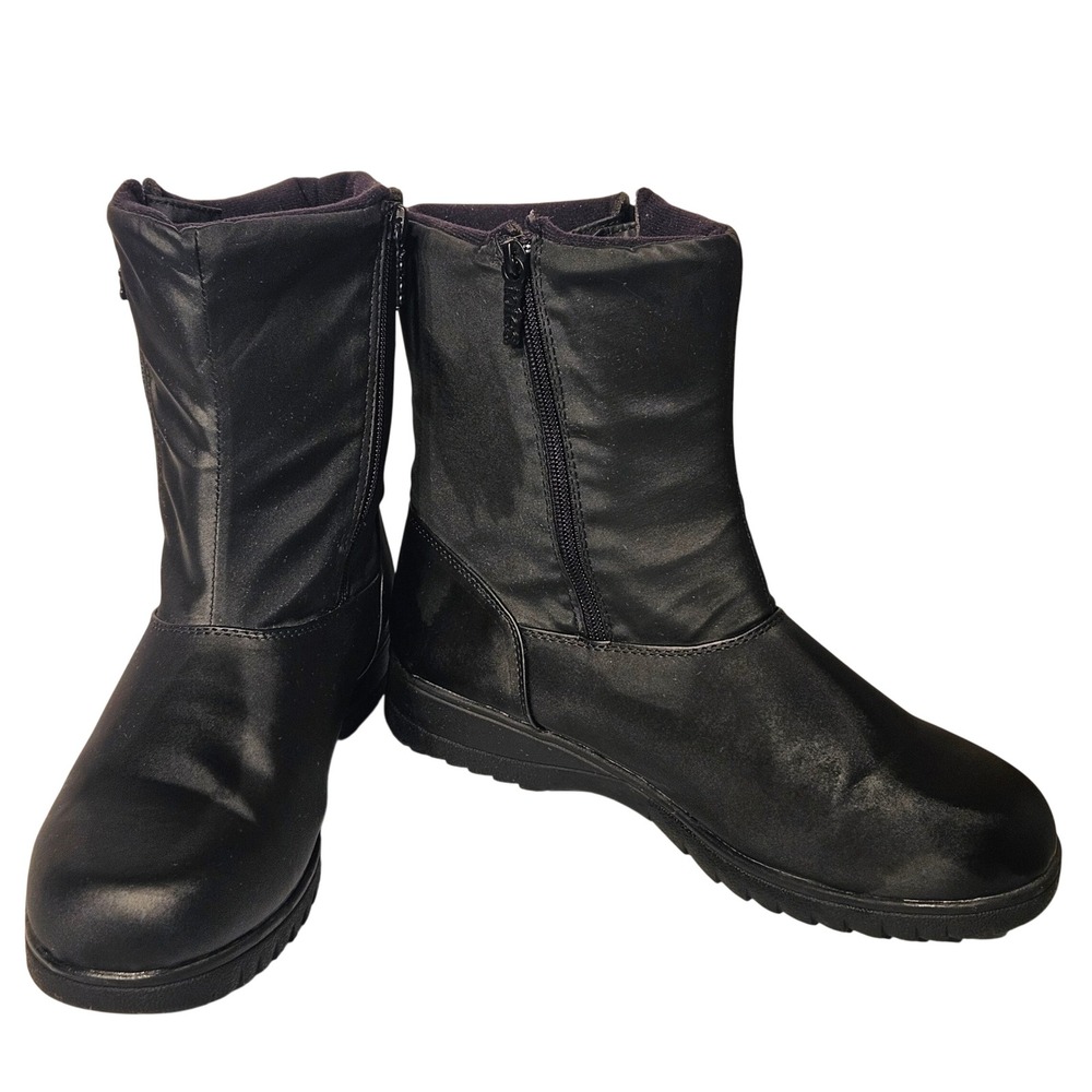 Totes Gina Winter Boots Women 10 Black Side Zip Mid Calf GinaBlack 21699